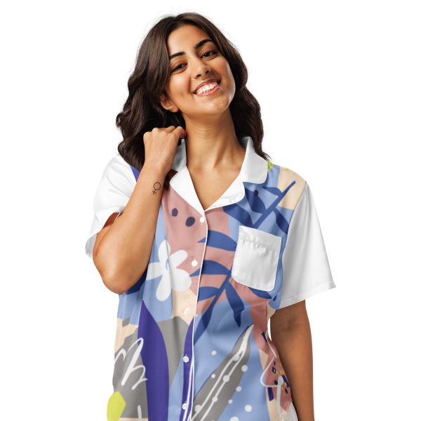 All-over print women’s short sleeve pajama top - Image 4
