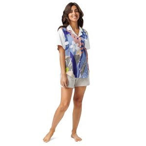 All-over print women’s short sleeve pajama top